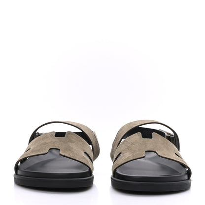 Hermes Suede Goatskin Mens Genius Sandals 43 Vert Toundra 2 of 7