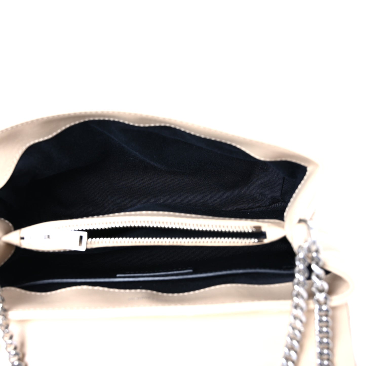 Calfskin Y Quilted Monogram Small Loulou Chain Satchel Nude Powder
