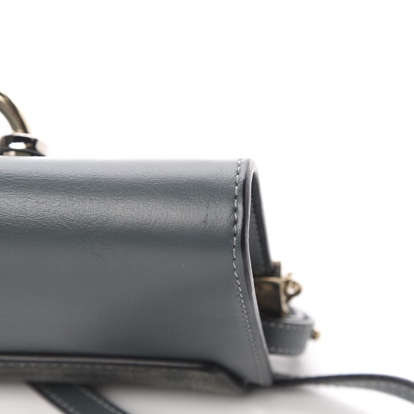 Suede Calfskin Mini Faye Shoulder Bag Cloudy Blue