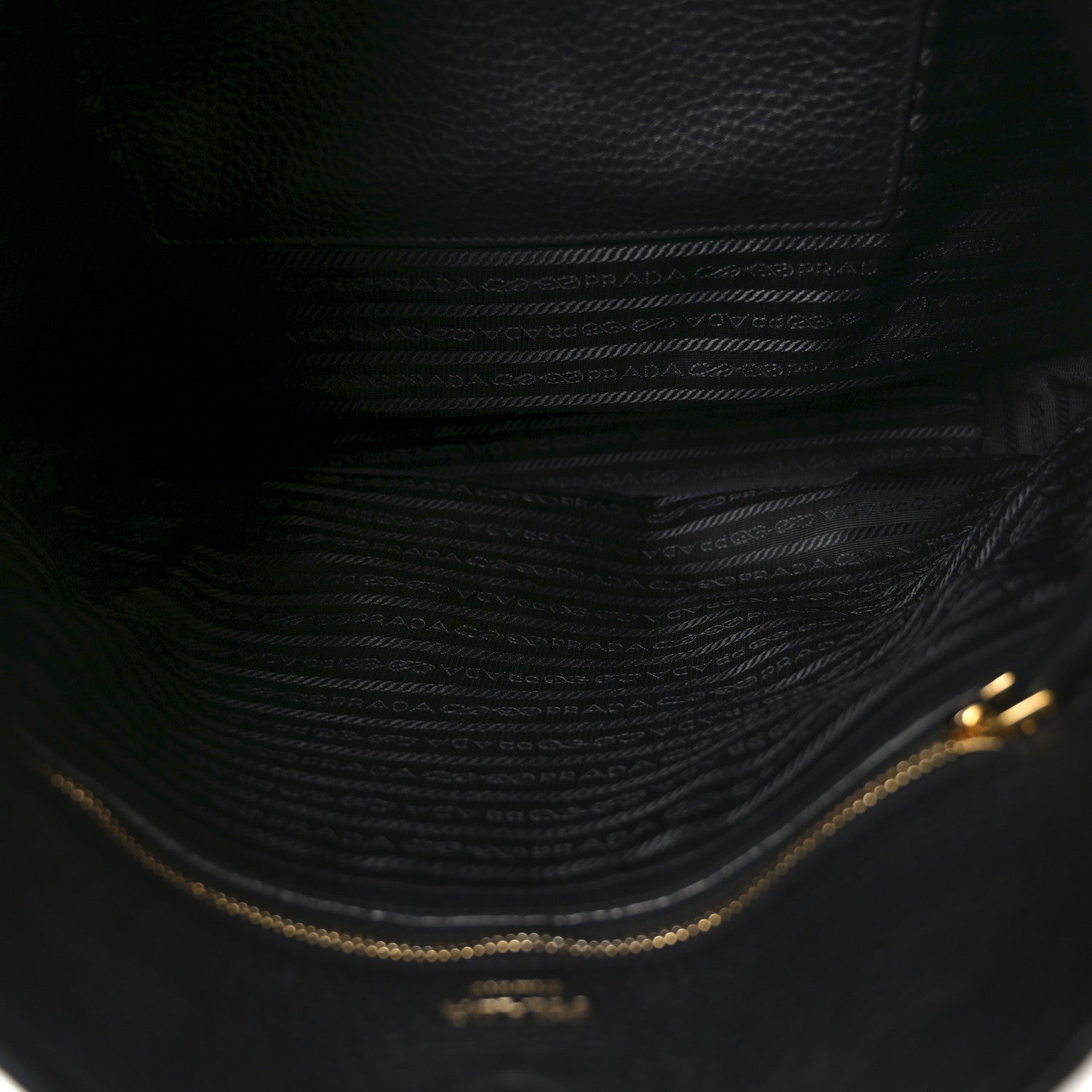 Prada Vitello Daino Pocket Shopping Tote Black 5 of 9