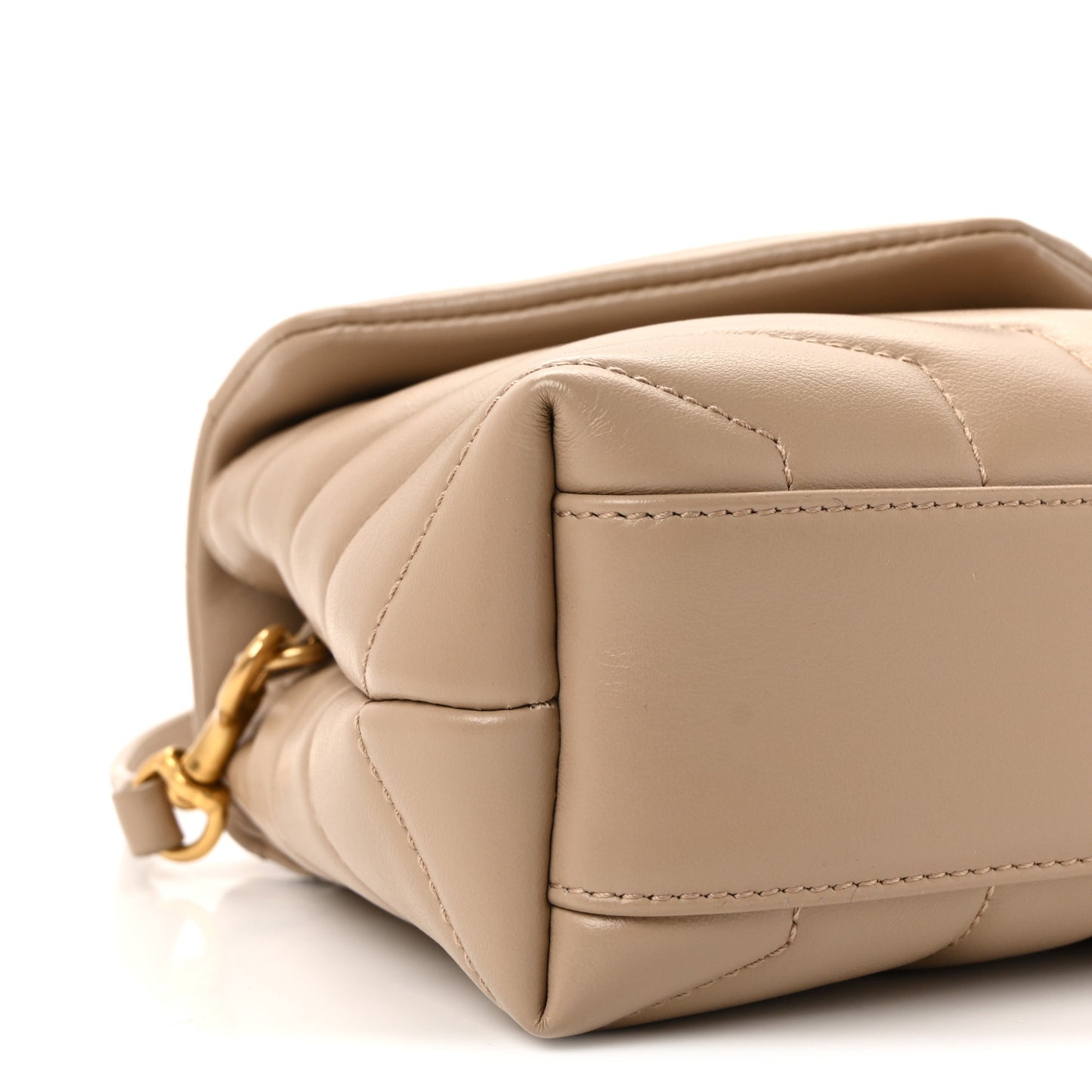 Calfskin Y Quilted Monogram Toy Loulou Crossbody Bag Dark Beige