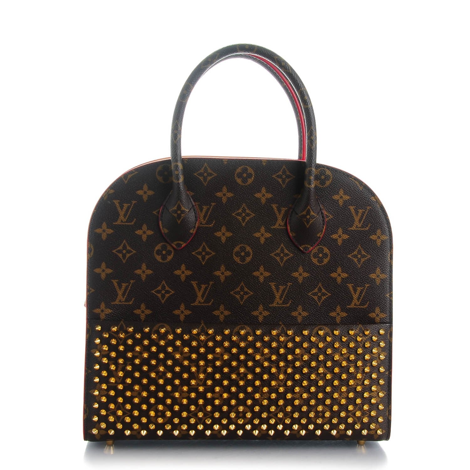 Louis Vuitton Monogram Calf Hair Spikes Iconoclasts Christian Louboutin Tote Red 1 of 7