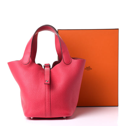 Hermes Taurillon Clemence Picotin Lock 18 PM Rose Extreme 10 of 10