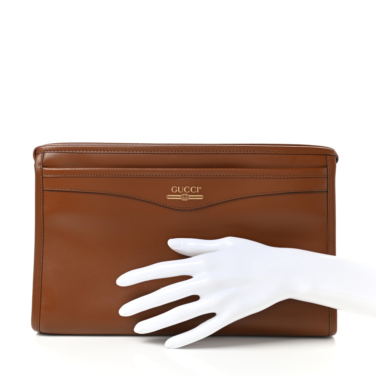 Gucci Plutone Calfskin Cosmetic Pouch Brown 2 of 13