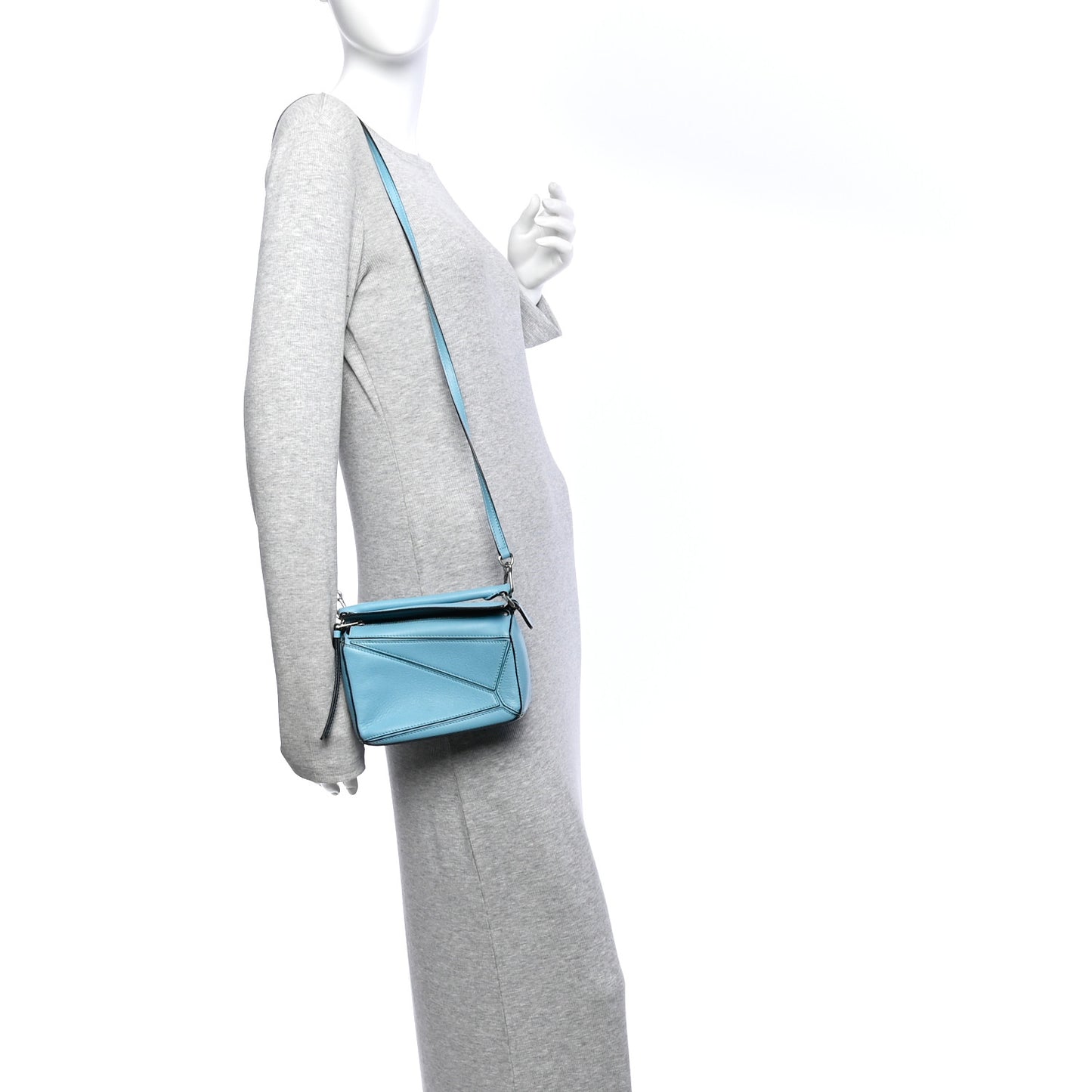 Calfskin Mini Puzzle Bag Light Blue