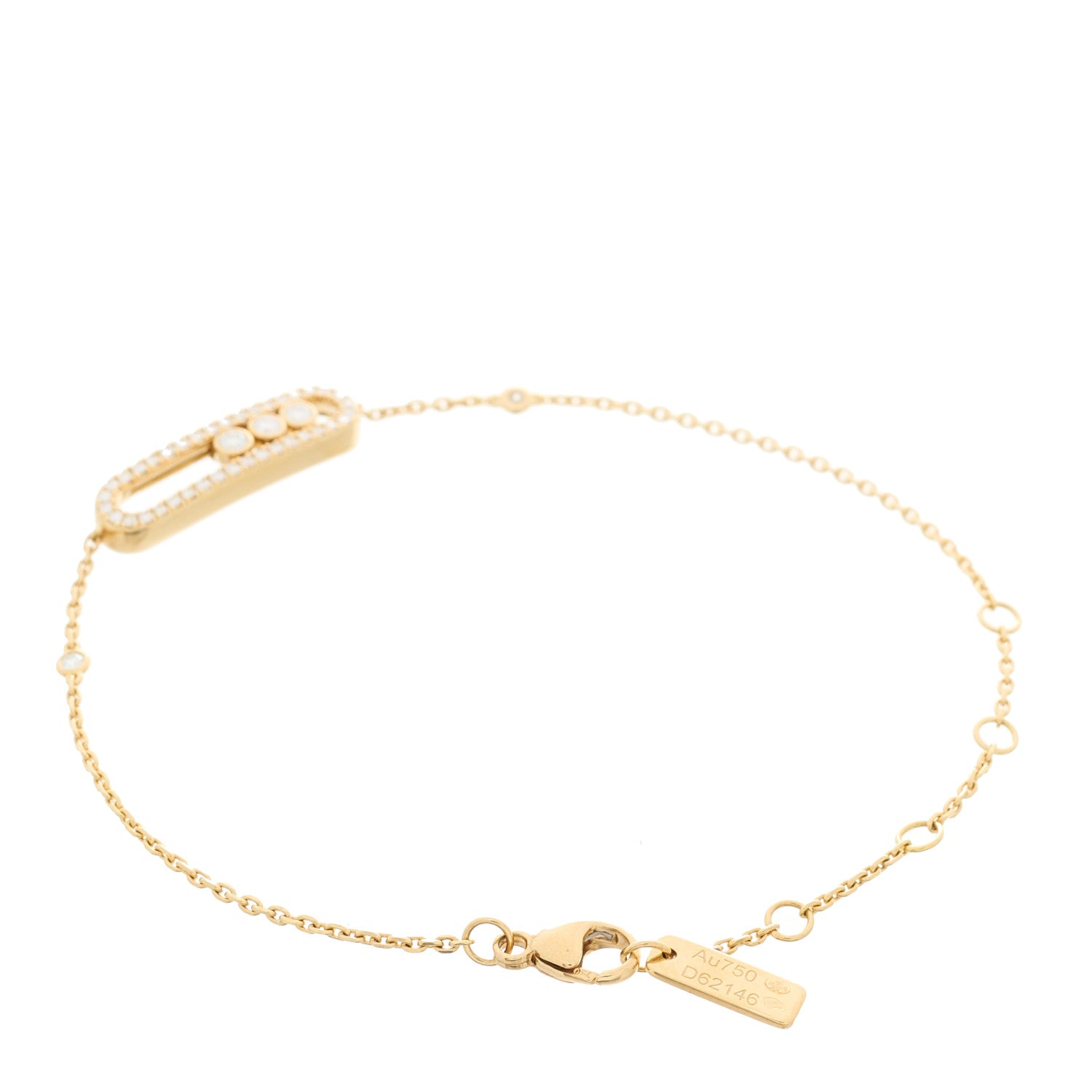 Messika 18K Yellow Gold Diamond Classic Baby Move Pave Bracelet 3 of 5