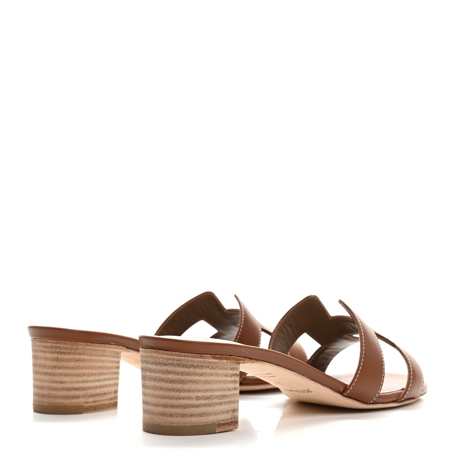Hermes Calfskin Oasis Sandals 37 Gold 5 of 10