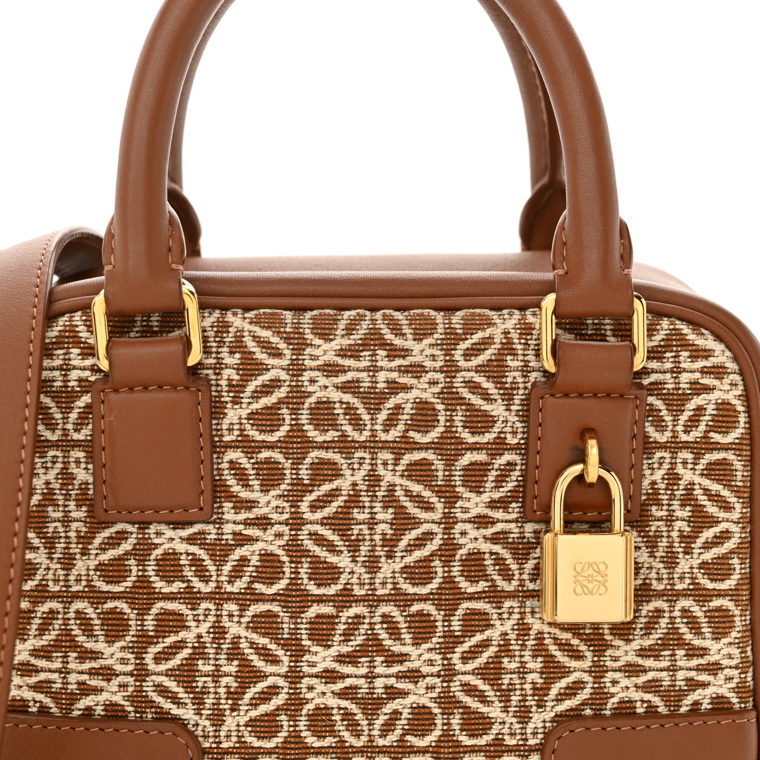 Loewe Jacquard Anagram Calfskin Mini Amazona 16 Square Bag Tan 7 of 9