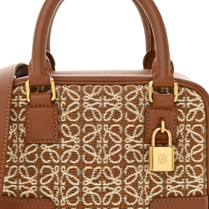 Loewe Jacquard Anagram Calfskin Mini Amazona 16 Square Bag Tan 7 of 9