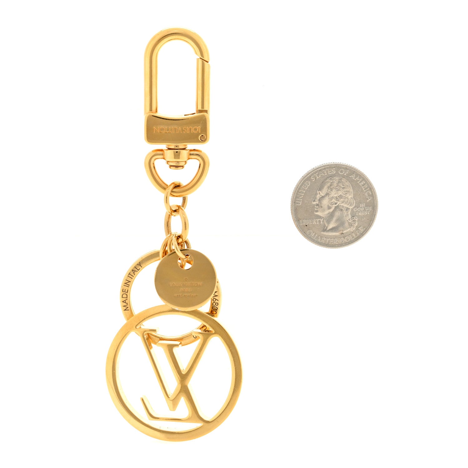 Louis Vuitton LV Circle Bag Charm Key Holder Gold 2 of 3