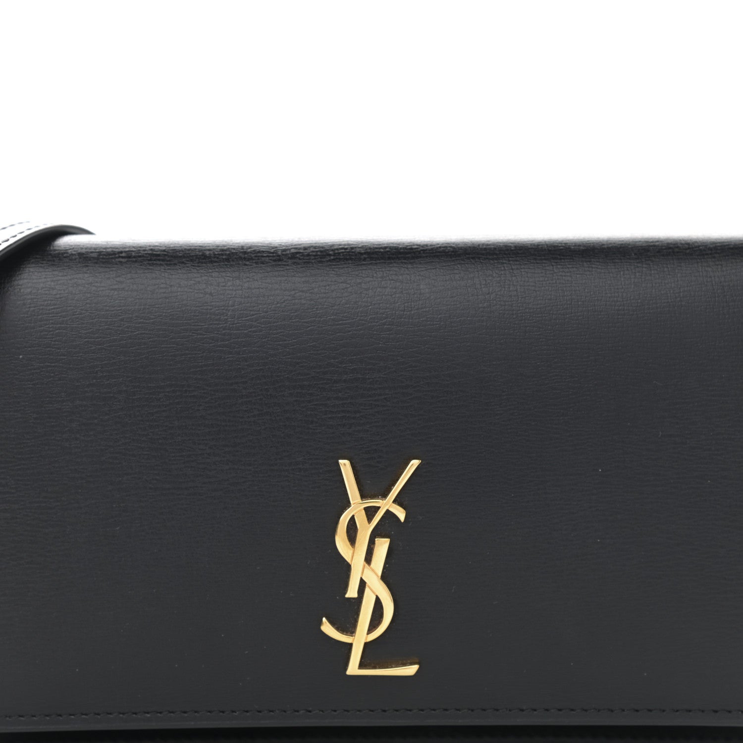 Saint Laurent Calfskin Monogram Cassandre Phone Holder With Strap Black 8 of 9