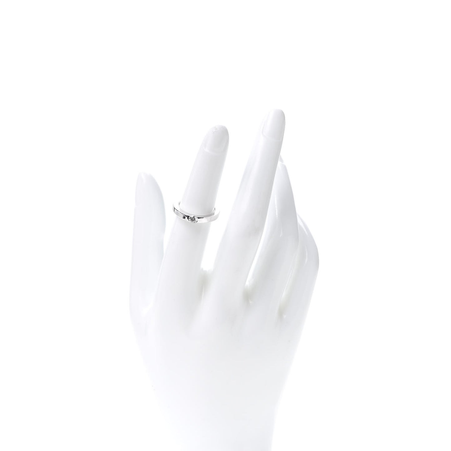 18K White Gold Diamond .21ct Solitaire Engagement Ring 49 4.75