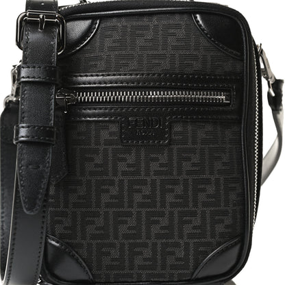 Fendi Recycled Fabric Jacquard Vitello Astro Micro FF Mini Trolley Bag Asfalto Black 9 of 15