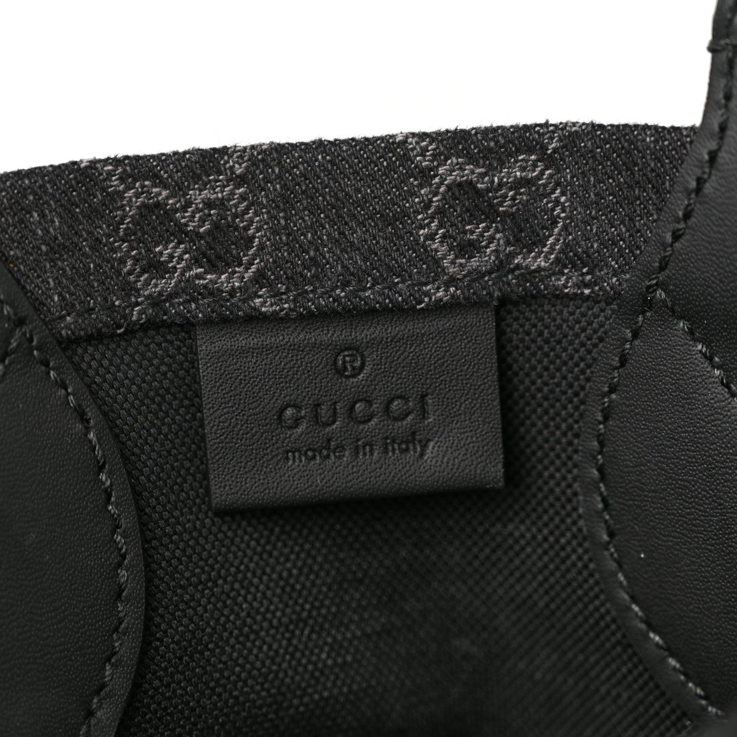 Gucci Denim Ophidia GG Monogram Tote Medium Black Grey 7 of 12