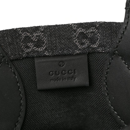 Gucci Denim Ophidia GG Monogram Tote Medium Black Grey 7 of 12