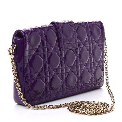 Christian Dior Patent Cannage New Lock Pouch Purple 3 of 11