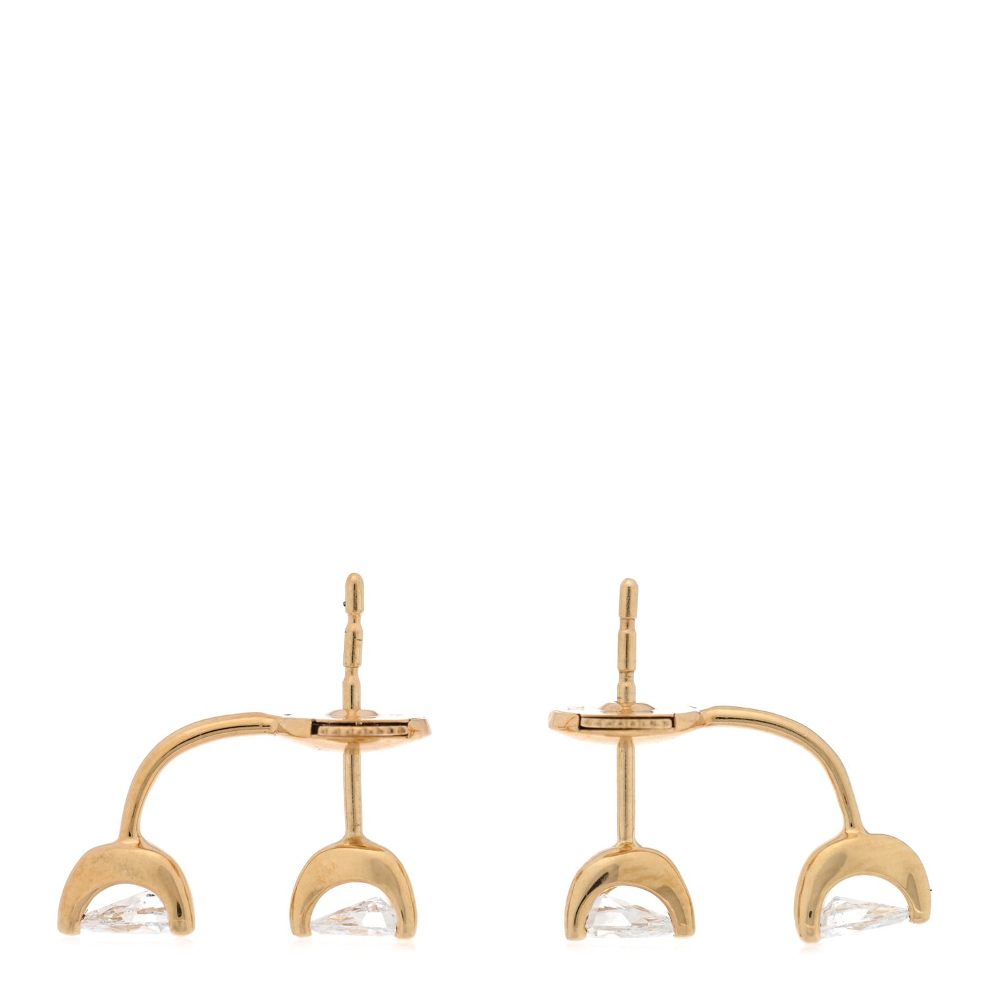 18K Yellow Gold Diamond Pear Orbit Earrings