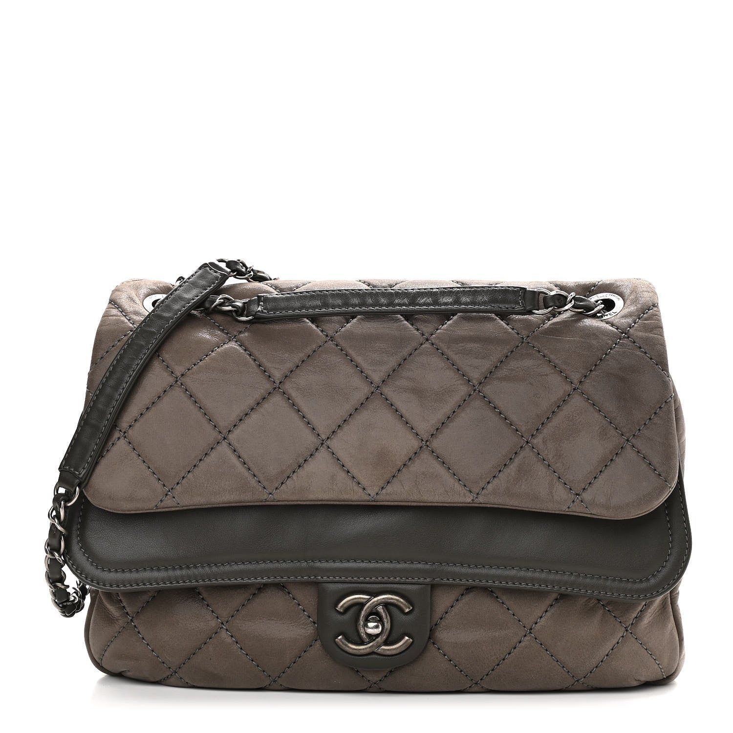Chanel Iridescent Calfskin Jumbo In the Mix Double Flap Dark Grey 1 of 10