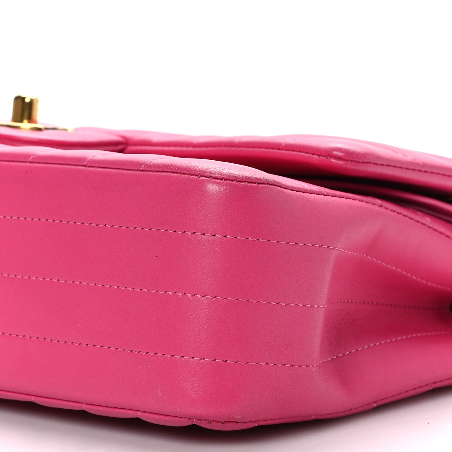 Chanel Lambskin Chevron Quilted Medium Double Flap Pink 9 of 9