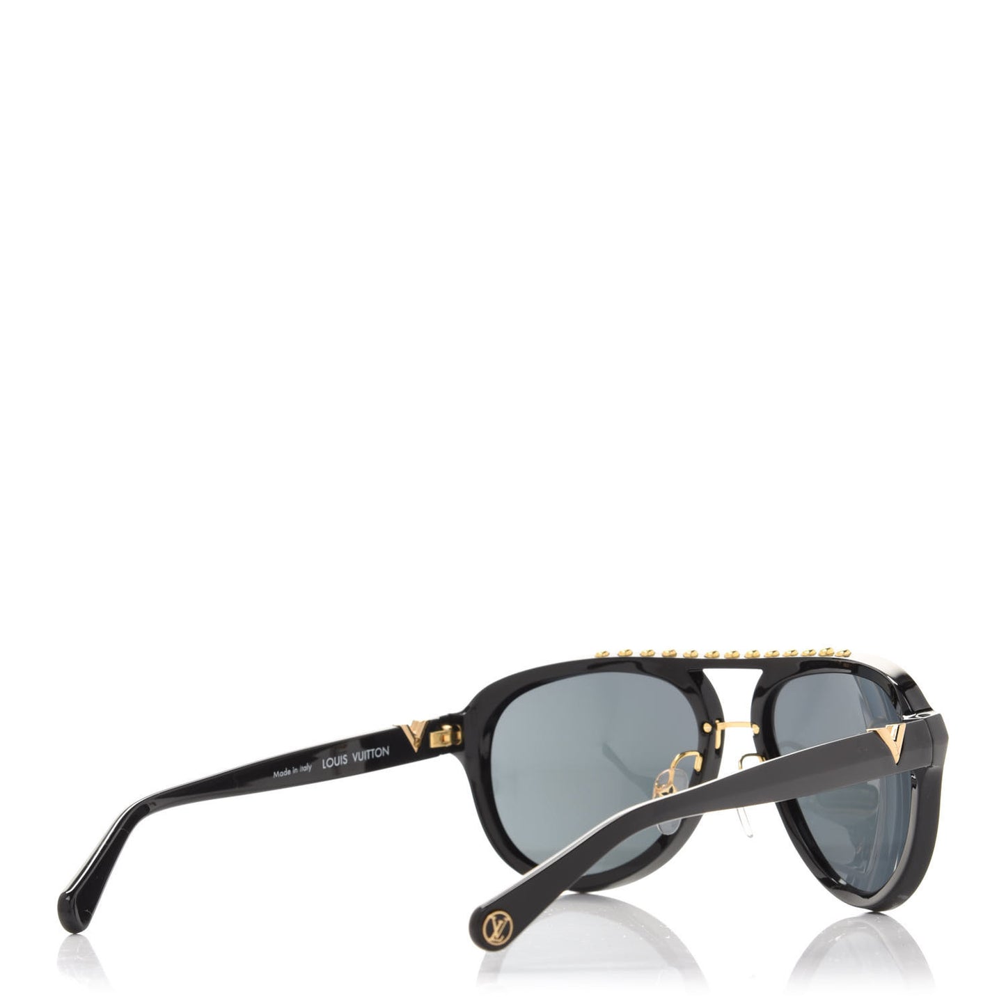 Acetate Aviator Serpico Studded Sunglasses Z2357E Black