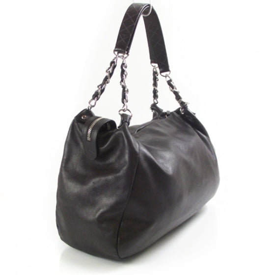 Lambskin Edgy Large Hobo Brown