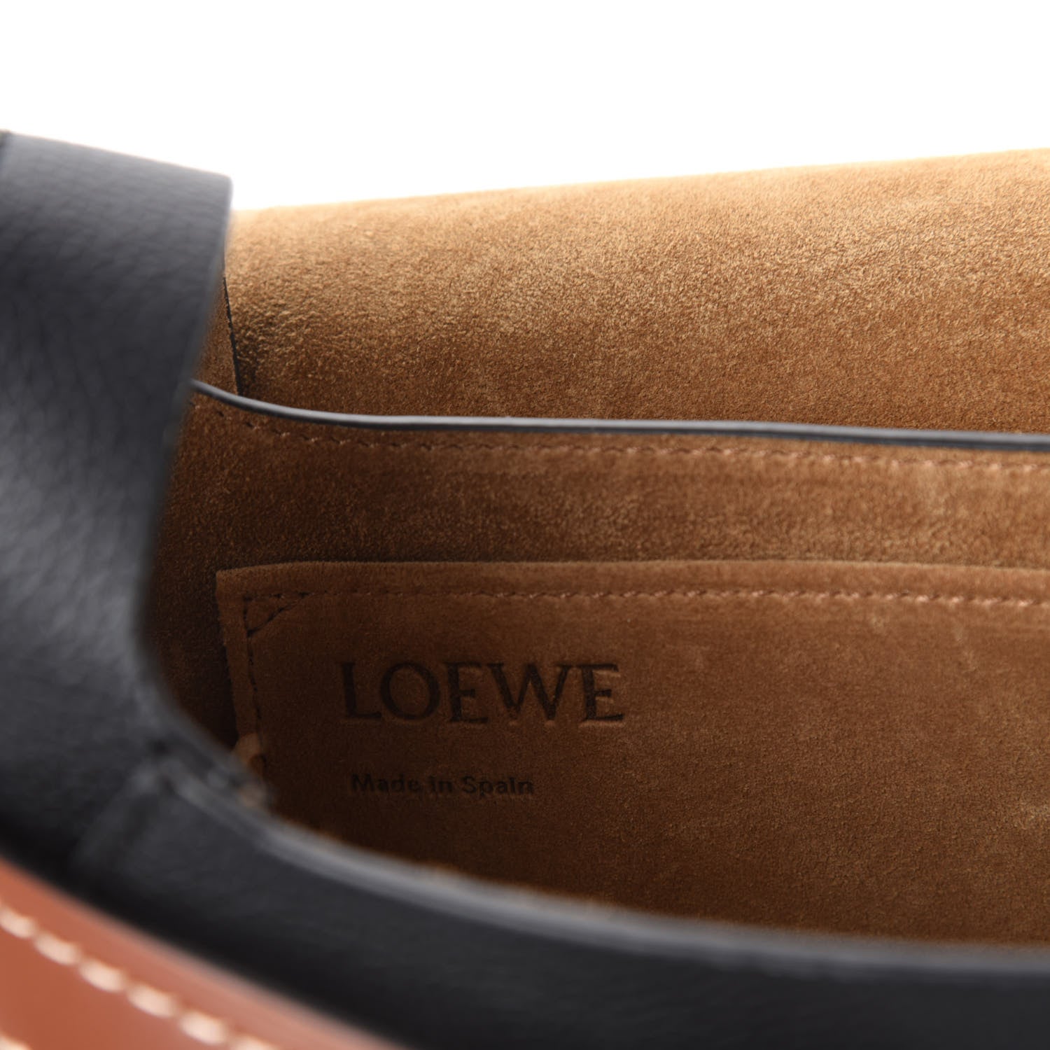Loewe Grained Calfskin Small Gate Crossbody Bag Pecan Black 8 of 10