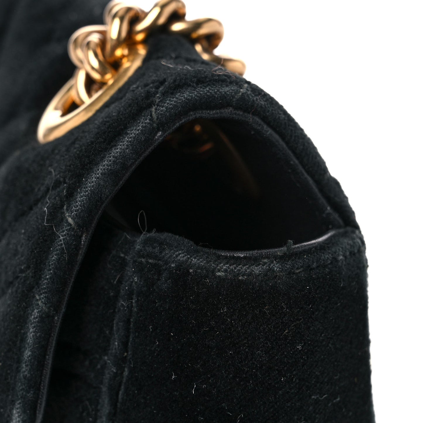 Velvet Matelasse Small GG Marmont Shoulder Bag Black