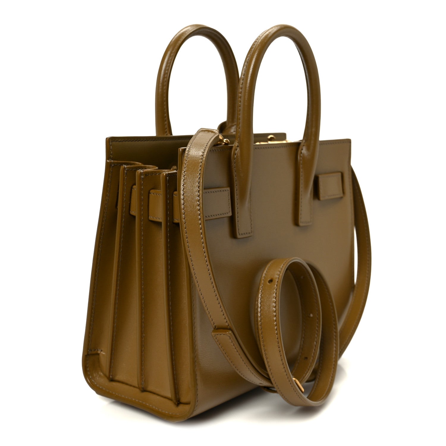 Saint Laurent Calfskin Nano Supple Sac De Jour Green Ink 3 of 9