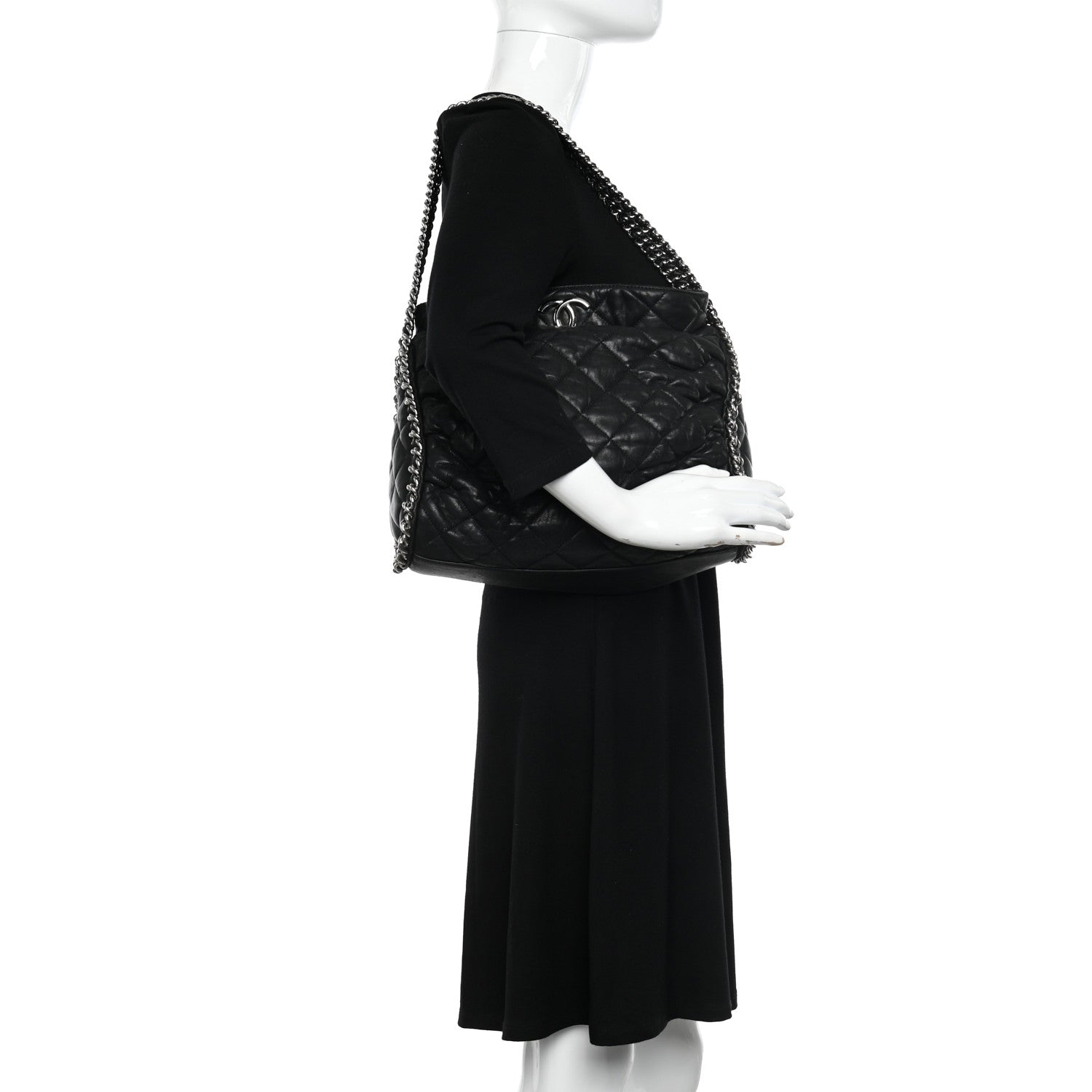 Chanel Washed Lambskin Chain Around Hobo Black 2 of 14