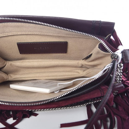Givenchy Calfskin Suede Fringe Cross 3 Crossbody Bag Aubergine 5 of 9