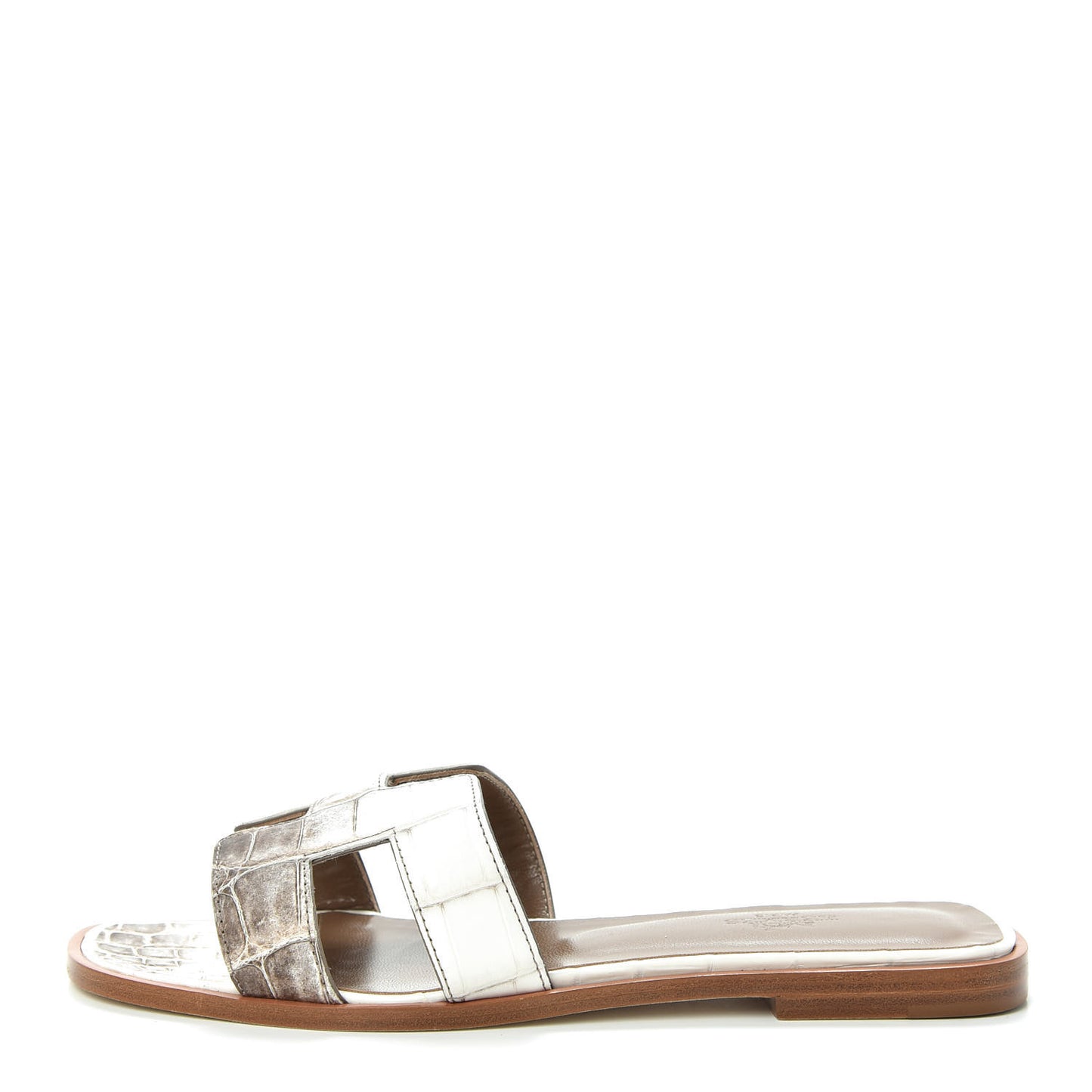 Matte Niloticus Crocodile Himalaya Oran Sandals 38 Blanc