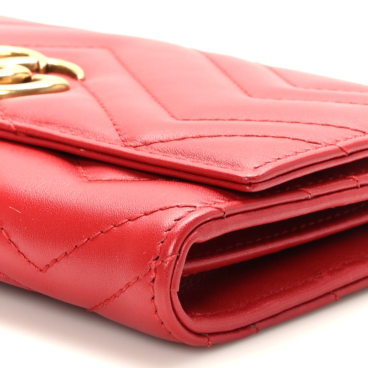 Gucci Calfskin Matelasse GG Marmont Continental Wallet Hibiscus Red 11 of 11