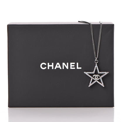 Chanel Ruthenium Crystal Star CC Necklace Iridescent Pink 6 of 6