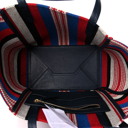 Celine Textile Striped Small Horizontal Cabas Phantom Navy Blue 4 of 7