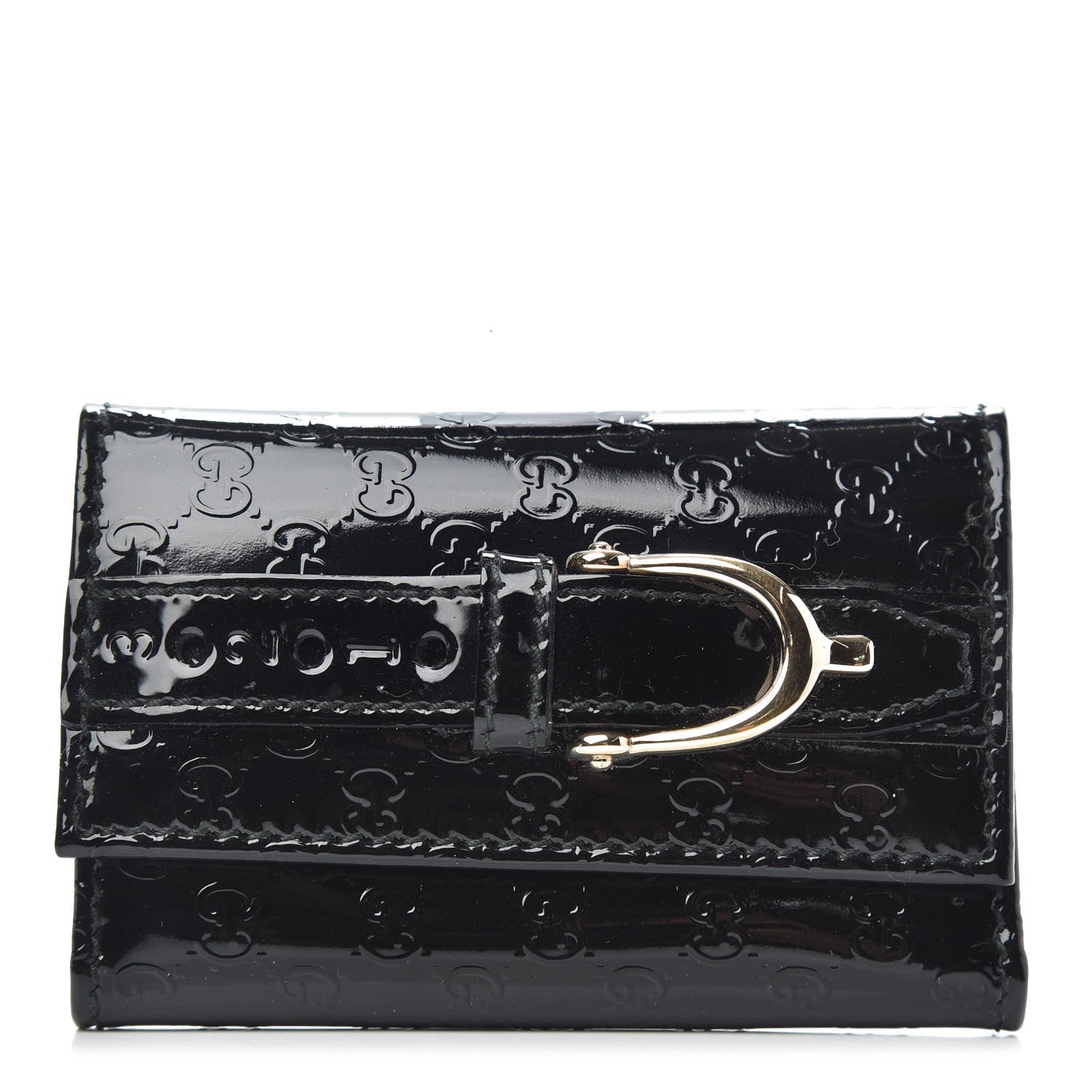 Gucci Patent Microguccissima Nice 6 Key Holder Case Black 1 of 6