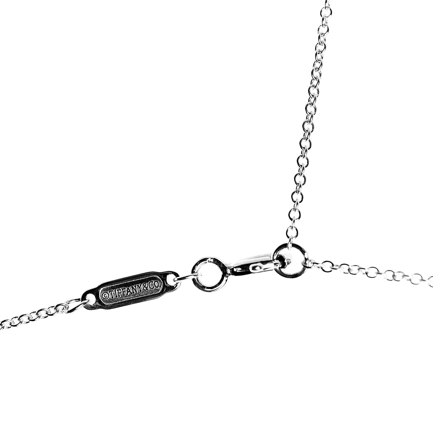 Tiffany Sterling Silver Large T Smile Pendant Necklace 4 of 5