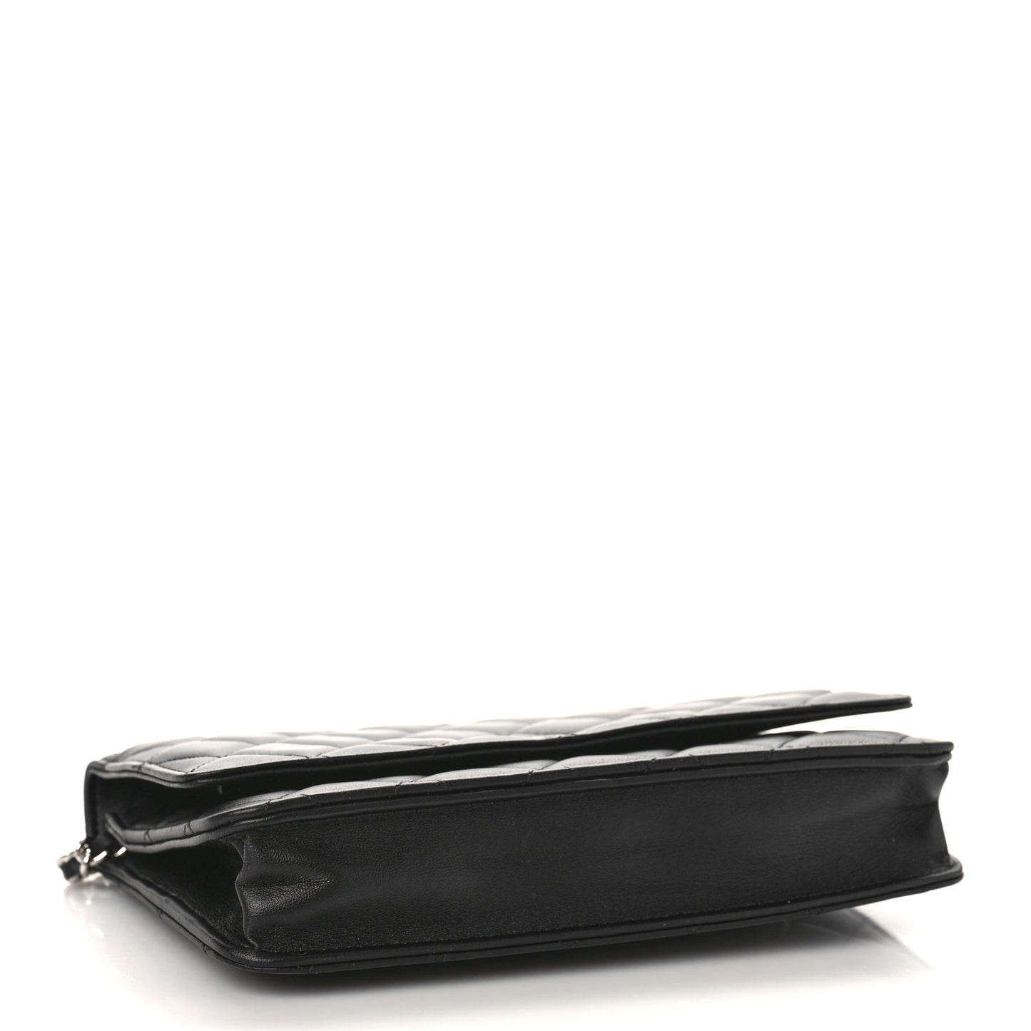Lambskin Quilted Wallet On Chain WOC Black