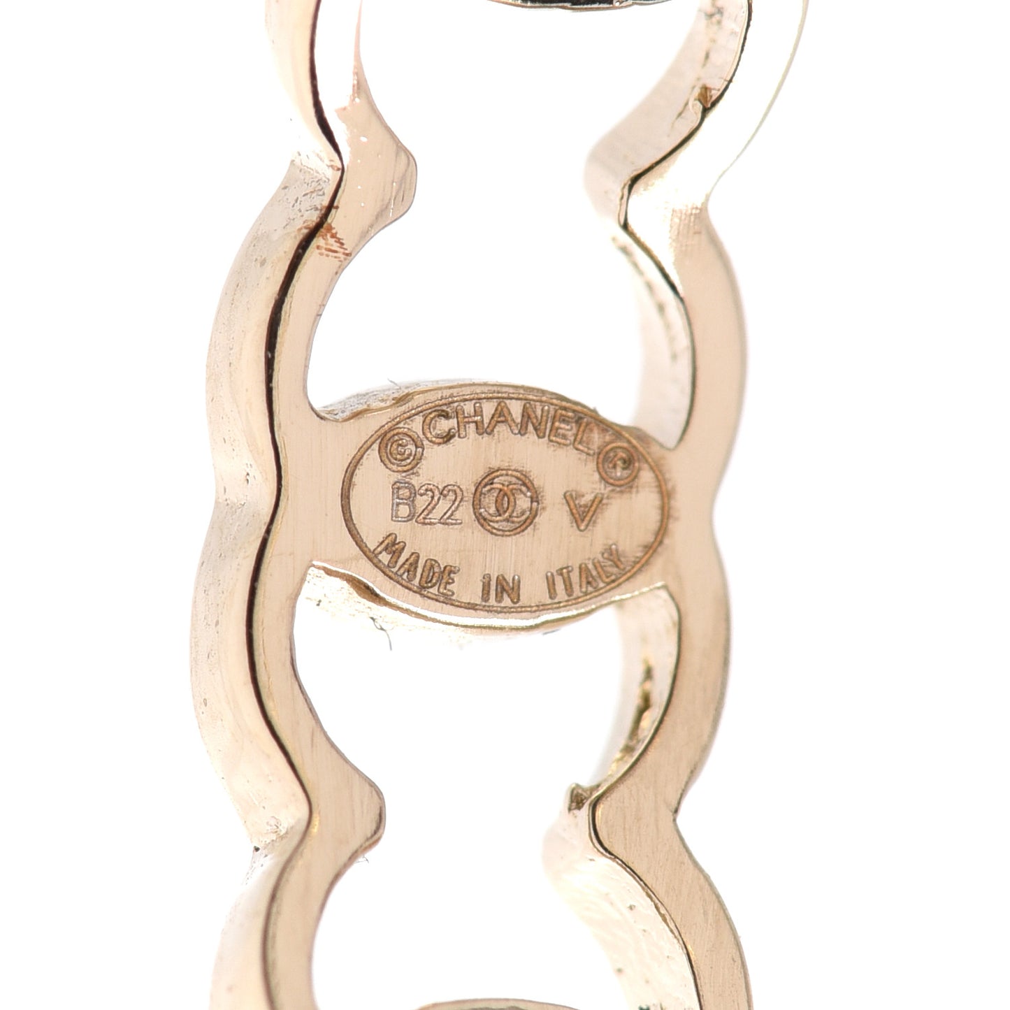 Metal CC Hoop Earrings Gold