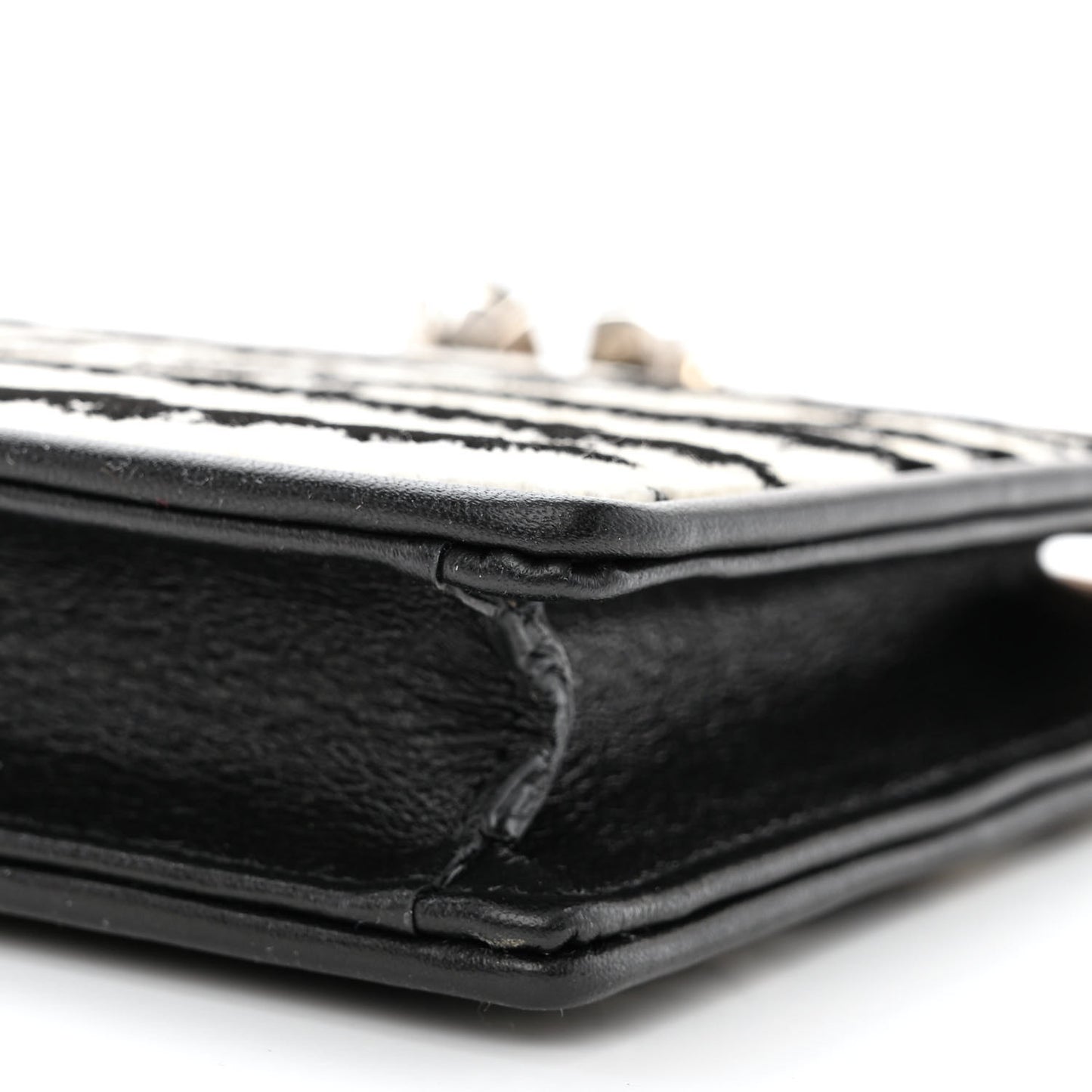 Calf Hair Zebra Print Knuckle Box Clutch
