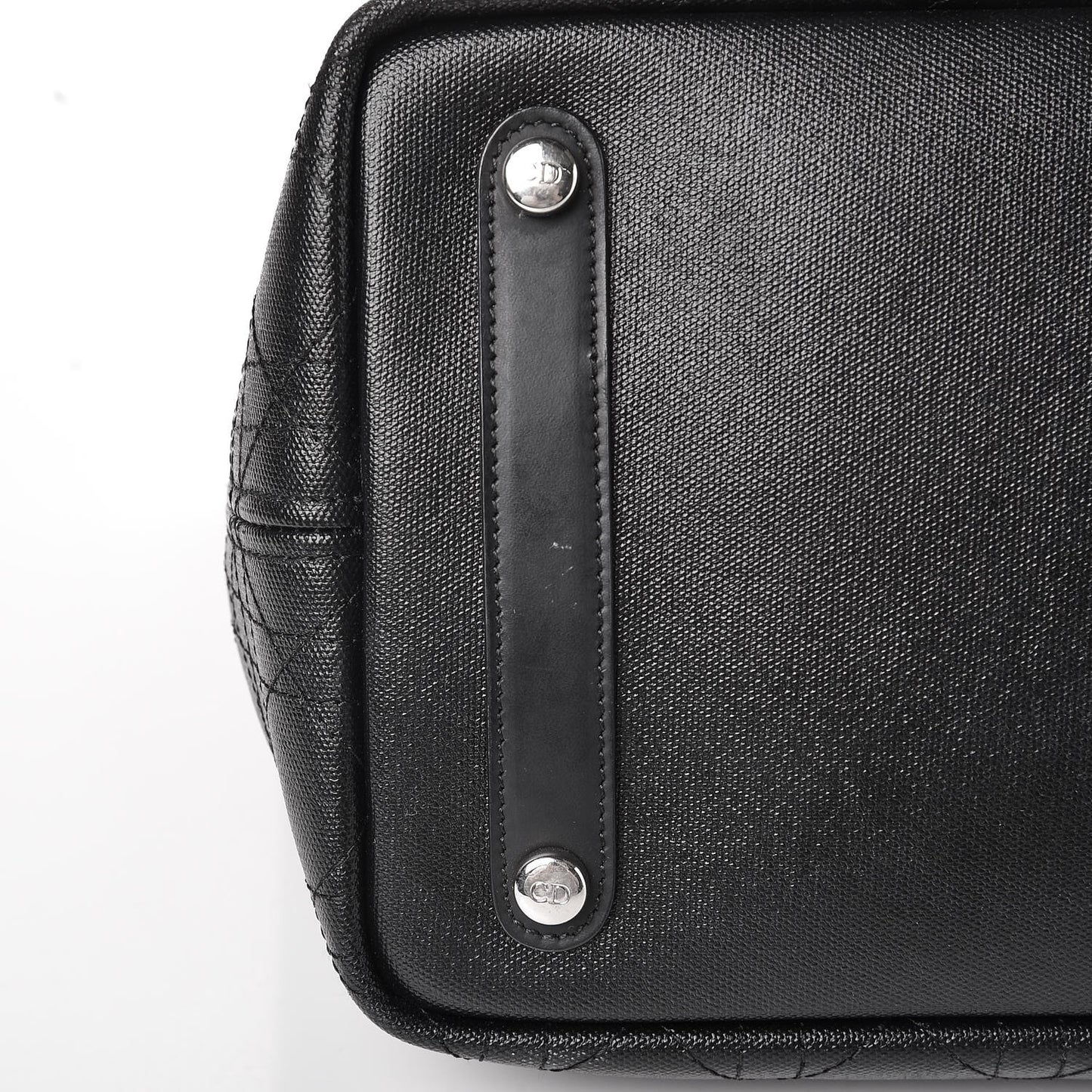 Coated Canvas Cannage Panarea Shopping Tote Black