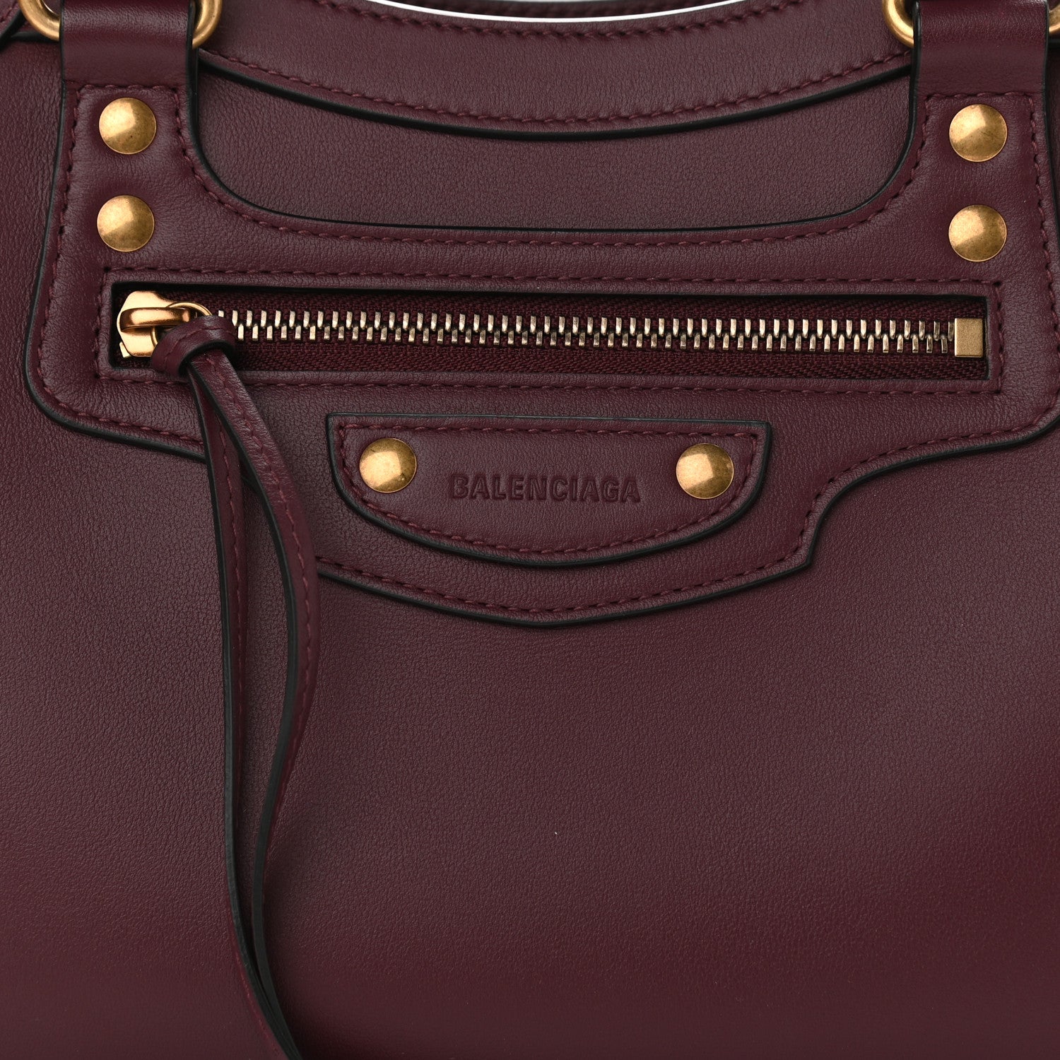 Balenciaga Smooth Calfskin Brass Hardware Neo Classic S City Burgundy 7 of 9