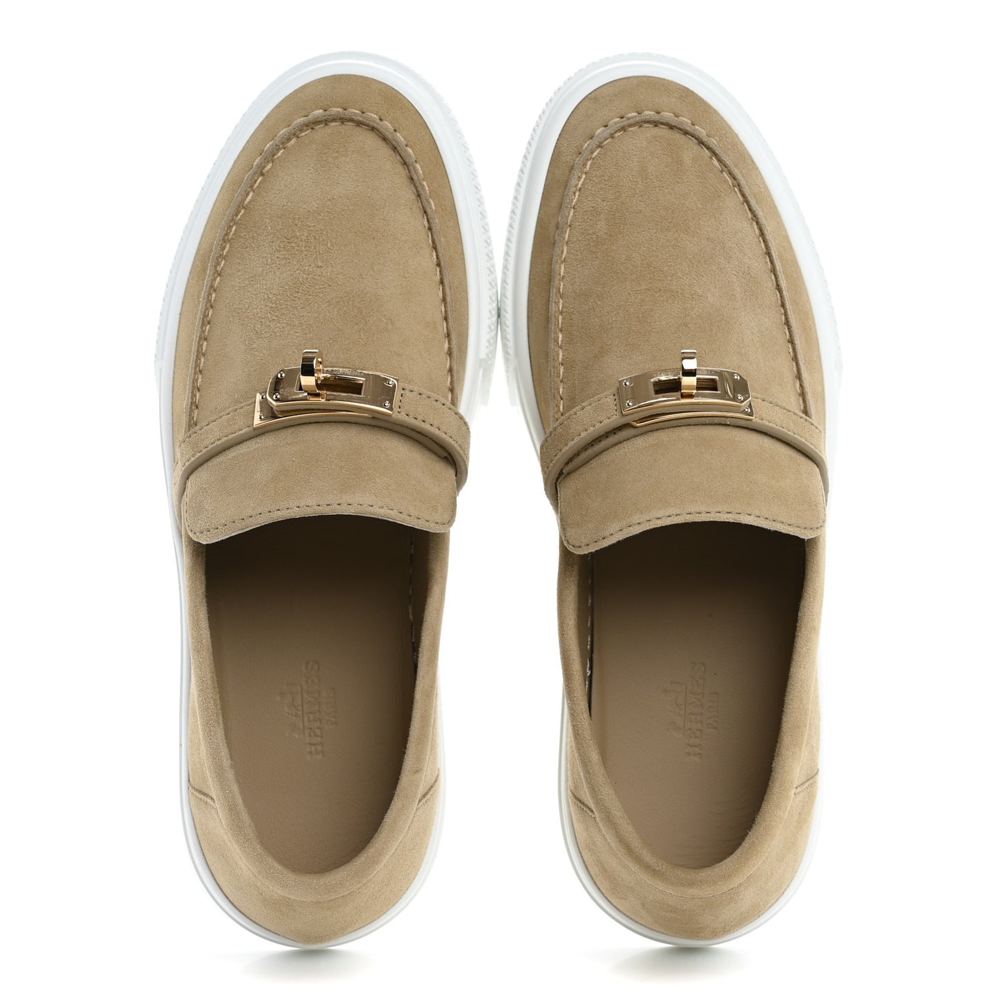 Suede Goatskin Game Slip On Sneakers 38 Beige Lin