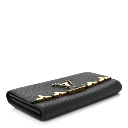 Louis Vuitton Taurillon Embellished Capucines Long Wallet Black 4 of 6