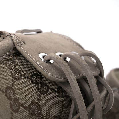 Gucci GG Supreme Monogram Canvas Nubuck Mens Lace Up Boat Shoes 9.5 Oatmeal Beige Ebony 11 of 13