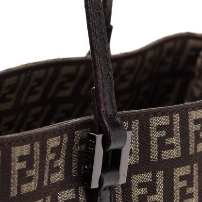 Fendi Zucchino Vitello Small Tote Testa di Moro Beige 16 of 18