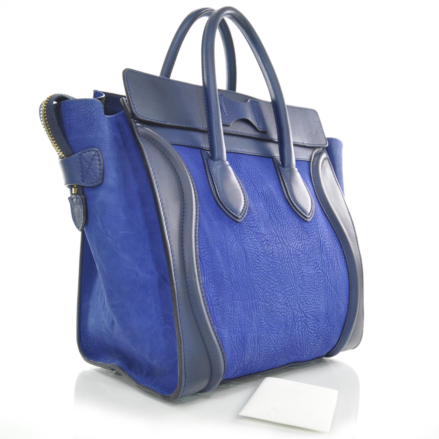 Celine Smooth Calfskin and Lambskin Mini Luggage Royal Blue 3 of 8