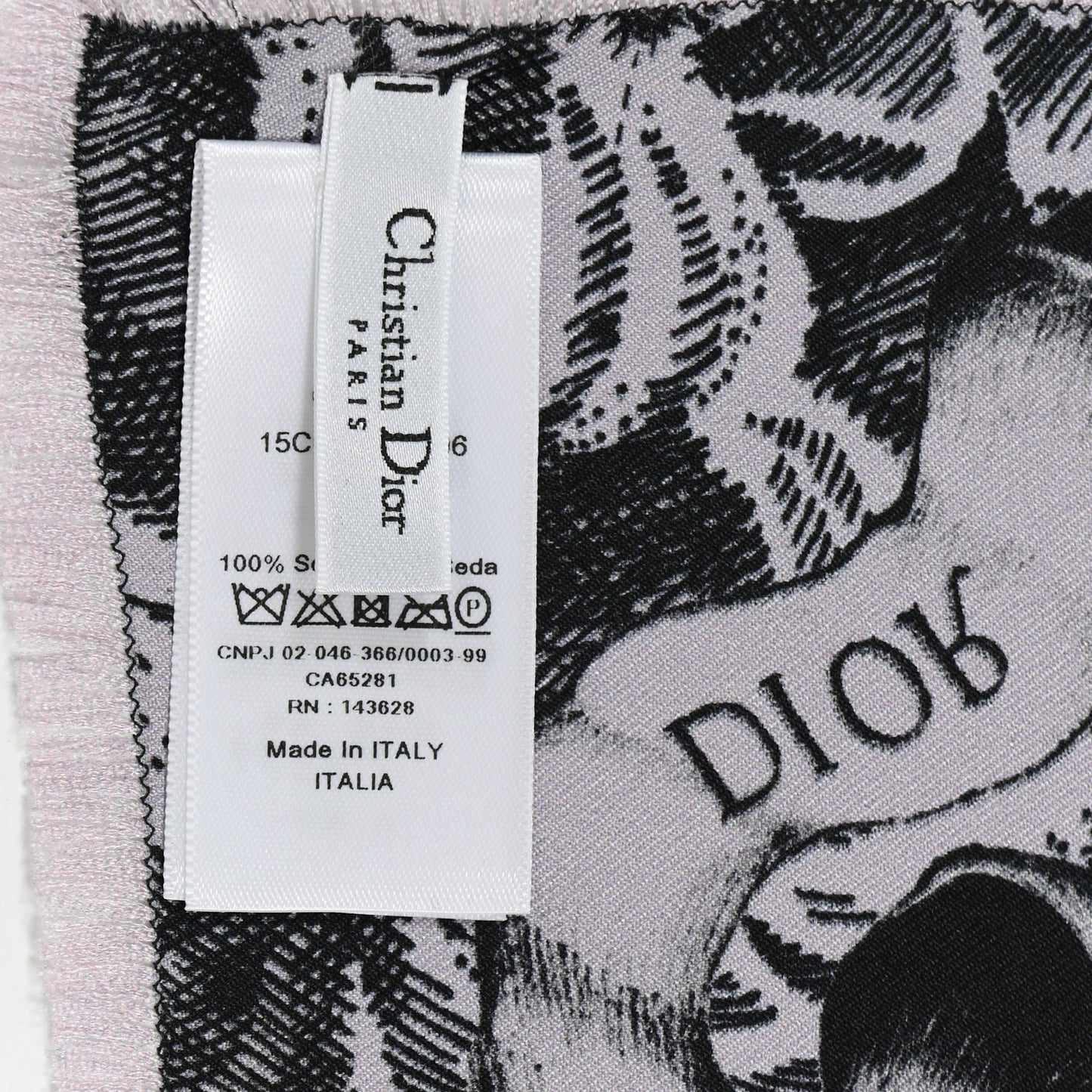 Silk Zodiac Print Scarf 90 Pink