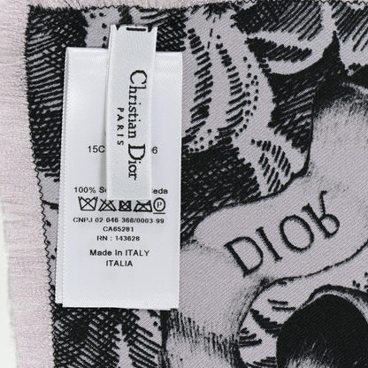 Christian Dior Silk Zodiac Print Scarf 90 Pink 3 of 6