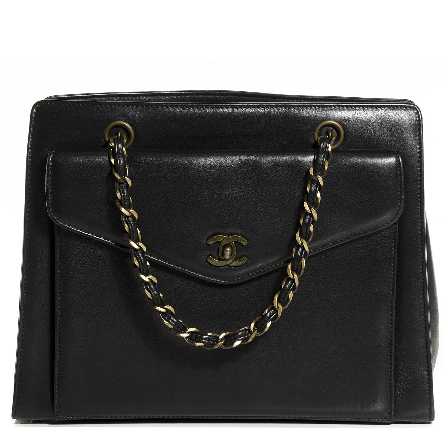 Chanel Calfskin Flap Shoulder Bag Black 1 of 7