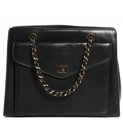 Chanel Calfskin Flap Shoulder Bag Black 1 of 7